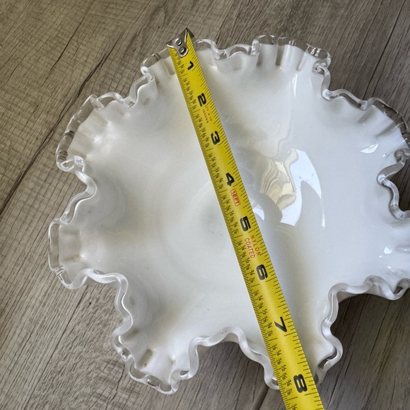 Fenton Set Of 3 Silvercrest Baskets ruffled.One of the set is stamped Fenton - Picture 5 of 8